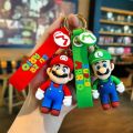【hot】 Super Mario Series Keychain Mario Bros Luigi Toad Yoshi Bowser Action Figure Model PVC Decorations Cartoon Doll Pendant Toys Gif. 