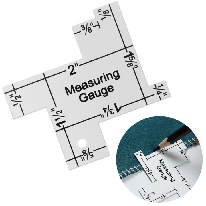 DIY Sewing Craft 14-in-1 Sewing Ruler 2 Inch Metal Seam Guide Ruler ...