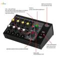 Audio Mixer 8 Channel Input Professional Line Mixer Sound Mixing Console Low Noise for Microphones. 