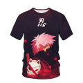 Japanese Boy Naruto Anime T-shirt, Fashionable Short Sleeved Shirt Children's Leisure Cool Kakashi Summer 3d Printed Boy T-shirt. 