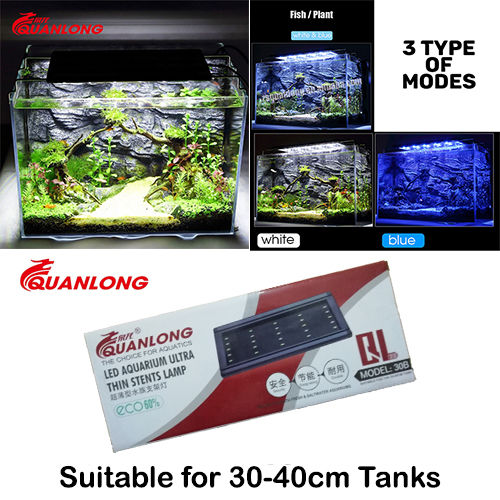 Quanlong QL-30B For 30-40cm Tanks 8W Aquarium LED Ultra Thin Stents Lamp Panel Light LED Lamp Box