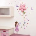 Wall Stickers Cute Girl Butterflies for Bedroom Removable Decals PVC Peel and Stick Decor Girls Room living room decoration. 