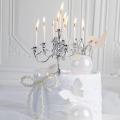 Cake Candle Holder Decoration Festive Retro Candlestick Birthday Cake Decor Cake Candle Holders for Birthday Parties. 