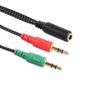 3.5mm Dual Jack Earphone Mic Headphone 2 port Male splitter Stereo AUX Adapter Convert For Samsumg iPhone Phone Laptop Tablet MP3 Player Audio Devices. 