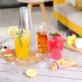 Clear Disposable Plastic Cup with Lid Perfect for Weddings Birthdays Parties Camping Smoothies Milkshakes Coffee Cold Drinks. 