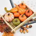 NYT Fake Artificial Mini Pumpkin Gourd Acorn Berries Maple Leaf Foam Pumpkin For 50Pcs Halloween Thanksgiving Decorations. 