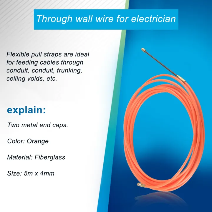 4Mm%205%20Meter%20Orange%20Guide%20Device%20Nylon%20Electric%20Cable%20Push%20-%20Image%202