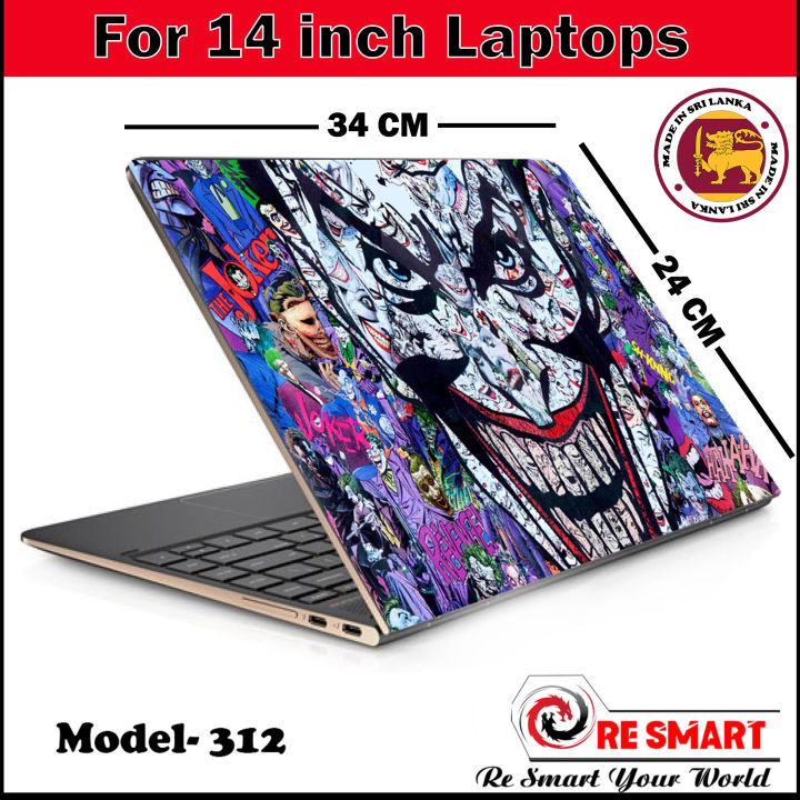 Joker Laptop Skin Protector Sticker With High Quality Matt Laminate (For 14 inch Laptops)