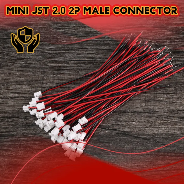 50Pcs Mini JST 2.0 2P Male Connector Wires Cables | Daraz.lk
