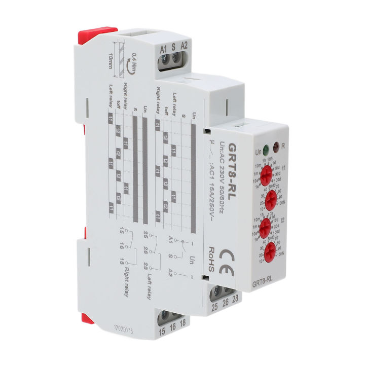 Timer Relay, AC230V Power on Alarm Time Relay Alternating Cycle Flame Retardant Adjustable with LED Indicator for Home