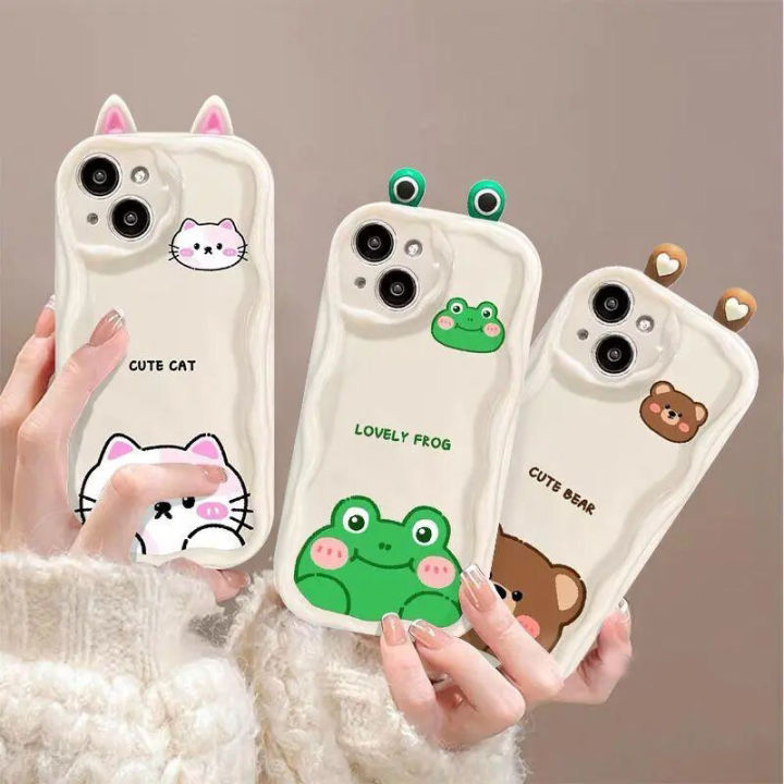 Phone%20Case%20For%20OPPO%20A58%204G%20A79%20A18%20A38%20A9%20A5%202020%20A94%205G%20F17%20F19%20F11%20F9%20Reno%204%205%206%207%20Pro%20Back%20Cover%20Casing%203D%20Cartoon%20Couple%20Cute%20Bear%20Frog%20Eyes%20Cat%20Ears%20Silicone%20Soft%20Shockproof%20Anti-falling%20Fashion%20Trendy%20Wavy%20Edge%20-%20Image%203