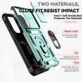 For Samsung Galaxy A55 5G Case with Slide Camera Cover, 360° Ring Holder Metal Kickstand, work for Phone Holder Car Mount, Drop Peep Protection. 