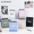 Family Friends Calendar 2024 Mini Desk Calendar Portable Spiral Coil Monthly Planner for Event Log Table Decoration Simple Style Yearly Plan Book 2024 Desk Calendar. 