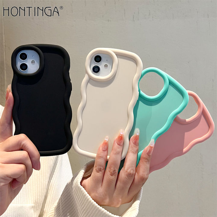 Hontinga for Redmi 13C 12C 10C 9C 10A 12 10 8 9T Xiaomi Poco C65 Back Cover Luxury Candy Color Soft Silicone Macaron Wave Mobile Case