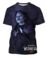 2023 Summer New Wednesday Addams 3D Printing T shirt Top Children Boy Girl Casual Fashion Short Sleeve Tee Tops. 
