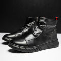 【ALLGOOD】Men Leather Boots New Martin Boots Shoes High Top Shoes Shoes for Men Casual Trend Ankle Boots Loafers Boot. 