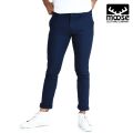 Moose Slim Fit Navy Blue Chino Pants for Men. 