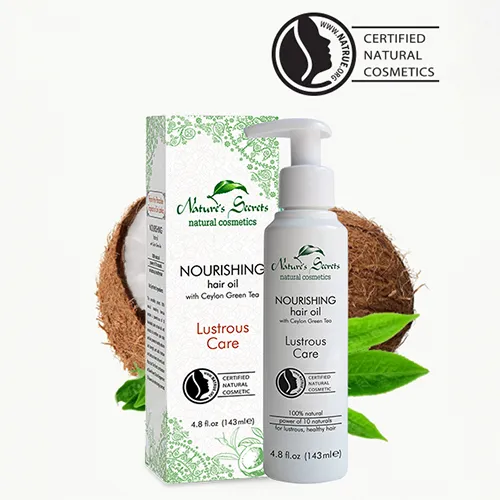 Natures Secrets Nourishing Hair Oil with Ceylon Green Tea - Lustrous Care (NATRUE certified) - 100% Natural - 143ml