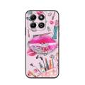 quicksand protective Phone Case For Honor X6b Kickstand Glitter Waterproof Durable phone lens protection Cartoon cute. 