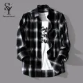Sunnyheart Men Autumn Shirt Long Sleeves Cardigan Wear-resistant Spring Shirt. 