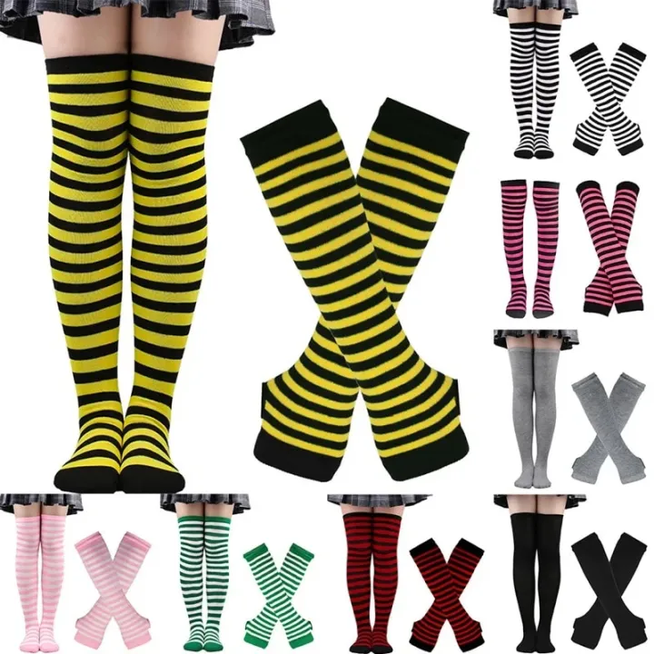 1%20Set%20Women%20Gothic%20Punk%20Over%20Knee%20Long%20Stripe%20Socks%20Arm%20Sleeve%20Gloves%20for%20Girl%20Thigh%20High%20Cotton%20Socks%20Sweet%20Cute%20Christmas%20Gift%20-%20Image%206