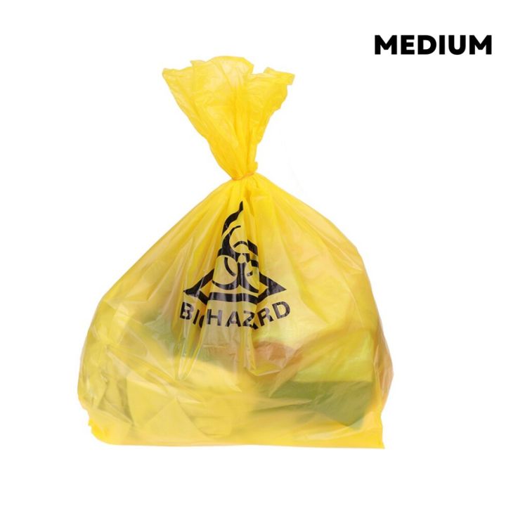 Hospital medical waste garbage bag - yellow - Medium