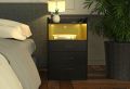 VTEC HOME Modern Lighted Bedside Table with 3 drawers / Side Table / End Table /Nightstand / Bedside Cabinet / Bedroom Furniture / Drawer Cupboard / Modern Furniture / Living Room Furniture / Lighted Furniture / Modern Bedside Cupboard - WLBC 1700. 
