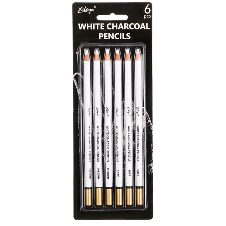 6Pcs%20White%20Charcoal%20Pencil%20Drawing%20Set%20Soft%20&%20Medium%20Sketching%20Pencil%20Art%20Supply%20-%20Image%203