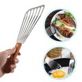 Stainless Steel Fish Spatula Turner, Wood Handle Fish Spatula, Slotted Turner, Kitchen Metal Spatula for Flipping Frying. 