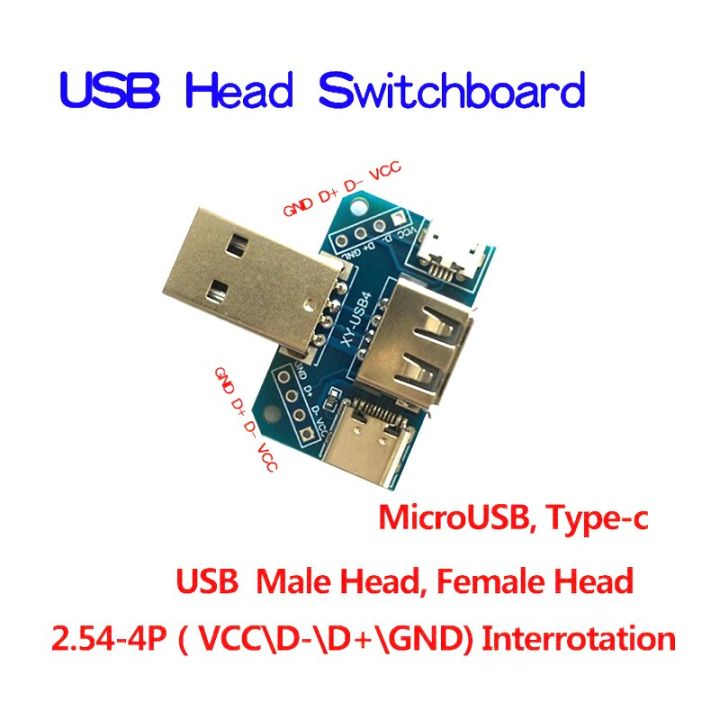 USB%20Head%20Switchboard%20Male%20USB%20Connector%20to%20Type-c%20Micro%20Female%20USB%202.54-4P%20transfer%20test%20board%20USB%20adapter%20plate%20XY-USB4%20-%20Image%204