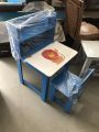 Kids Openable MDF Desk and Chair with Rack. 