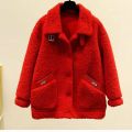 Fur and Leather Overcoat Female Lamb Fleece Thickened New 2024 Small Coat Plush Korean Version Autumn and Winter. 