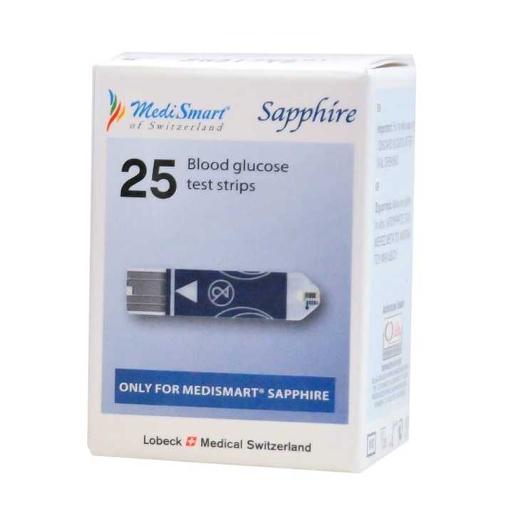 Medismart Sapphire Blood Glucose Test Strips - 25 Strips Pack