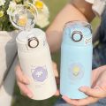 IKUNM 【Ships Within 24 Hours】350/500ML Mini Insulation Cup Cartoon Flower Thermos Bottle With Straw Double 304 Stainless Steel Vacuum Thermos Cup Portable Hot Water Bottle Keep Cold And Hot 24 Hours Thermos Bottle. 