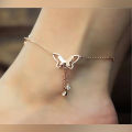 Simple Butterfly Design Leg Chain Anklet Ankle Bracelet Bracelets For Girls Women - Gold Plated - Silver Plated - WAB008. 