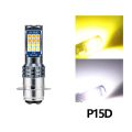 white P15D】 1PC P15D H4 H6M BA20D Led Headlight Bulb P15d 3030LED Motorcycle Scooter Light Moto Accessories 6000K ba20d. 
