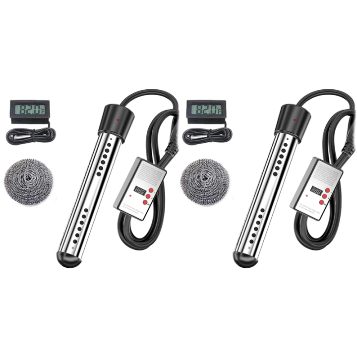 NAMUNY 2X 2500W Immersion Heater, Pool Heater Automatic , Safe Pool Heating Immersion Heater, for Home Travel EU Plug