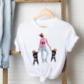 Striped Son Daughter Mom Mother Tee Shirt Lady Clothes Top Short Sleeve Fashion Tshirt Summer Female T Women Graphic T-shirts. 
