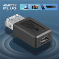 Black USB 2.0 Type A Female to Micro-USB B Female Adapter Plug Converter. 