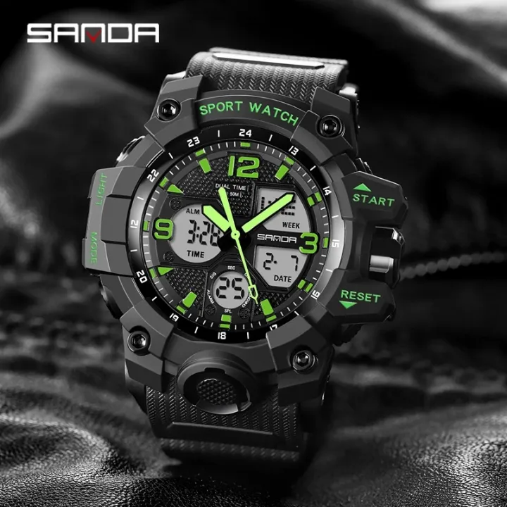 SANDA%20brand%20fashionable%20business%20sports%20waterproof%20digital%20quartz%20dual%20display%20men's%20watch%20-%20Image%205