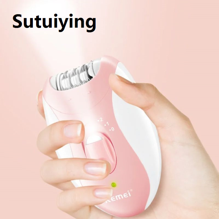Sutuiying Kemei Lady's Electric Epilator Two Speed Rechargeable Remover Waterproof Portable Women' Shaver for Legs and Bikini Area KM-189B