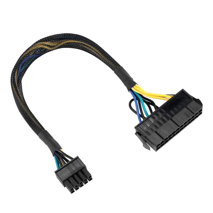 24 Pin to 10 Pin ATX PSU Main Power Adapter Braided Sleeved Cable