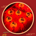 Auoyo 1.5M/3M Spring Festival Lantern String Celebration Red Lantern Festival Atmosphere Decoration Curtain Light String Chinese Red Lanterns Decorations New Year Lantern Hanging Lanterns. 