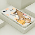 Hontinga for iPhone 7 8 SE 2020 SE 2022 Case Side Design Cute Cartoon Mouse Back Cover Soft Square Edge Pattern Liquid Silicone Trend Phone Cases. 