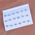 9 Pairs/Set Studs Earrings Set for Women Rose Flowers Heart Pearl Earrings Rhinestone Crystal Stud Earring Jewelry Gift. 