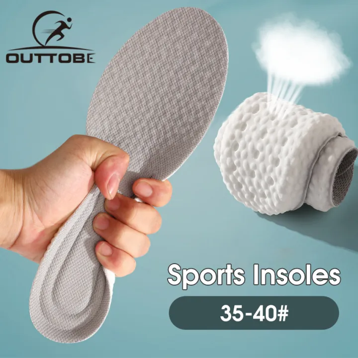 Outtobe Unis ex Shoe Insoles Sport Running Shoes Insoles F ree Cu tting Insoles Breathable Shoe Pad Shock Absorption Non-slip Massage Pads Sweat-absorbent Sports In soles for Walking Running Sports Long Standing