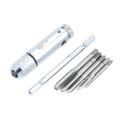 Adjustable T-Handle Ratchet Tap Holder Wrench with 5pcs M3-M8 Machine Screw Thread Metric Plug Tap. 