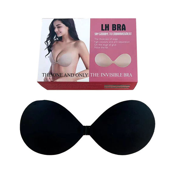 Women Adhesive Bra, Breast Lift Push up Strapless Sticky Tube Tops, Invisible Plunge Backless Brassiere, Washable & Reusable Bra