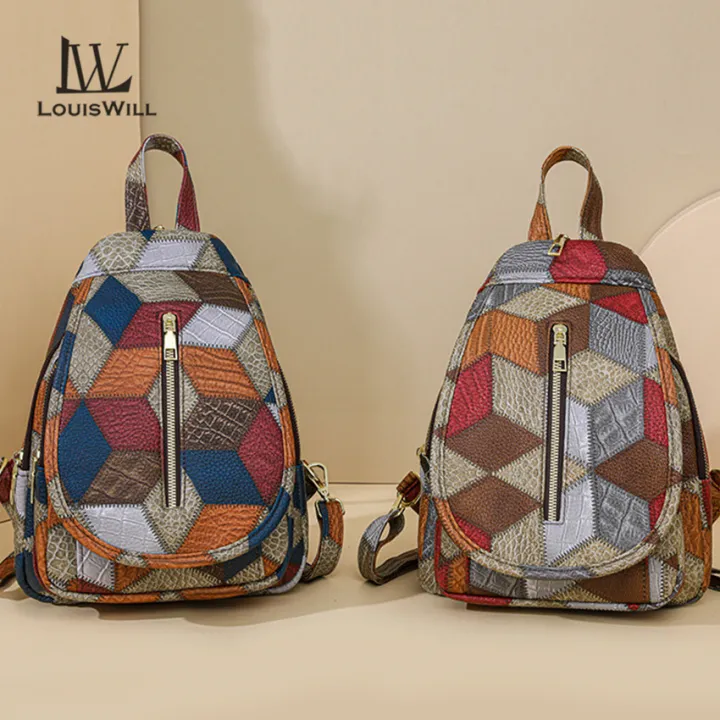 LouisWill Women Backpack Chest Bag Shoulder Bag Bohemia Style Backpacks Travel Backpack Fashionable Ladies Backpack Casual Simple Student Bags Laptop Backpacks Lightweight Anti-theft Backpacks