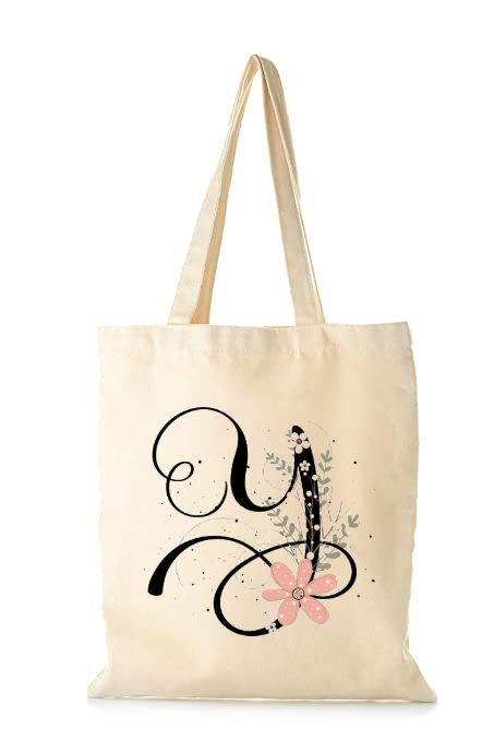 Printed Tote Bags: Eco-friendly Handbags with Alphabet Name Initials